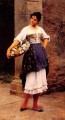 ベネチアンの花売りの女性 ウジェーヌ・デ・ブラース 美しい女性 女性